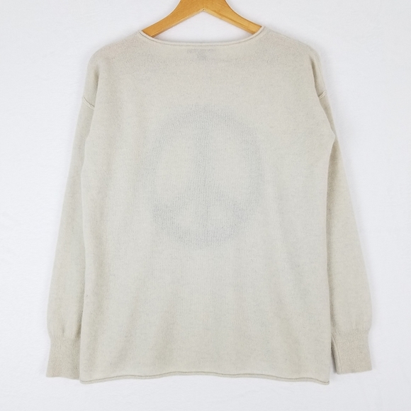 AUTUMN Cashmere Peace Sign Longsleeve Pull-over Sweater Large - Picture 7 of 10